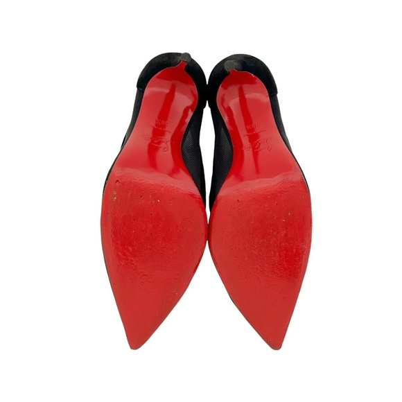 Christian Louboutin Galativi Black Suede Mesh Pointed Toe High Heel Pumps 38.5 - Picture 9 of 9